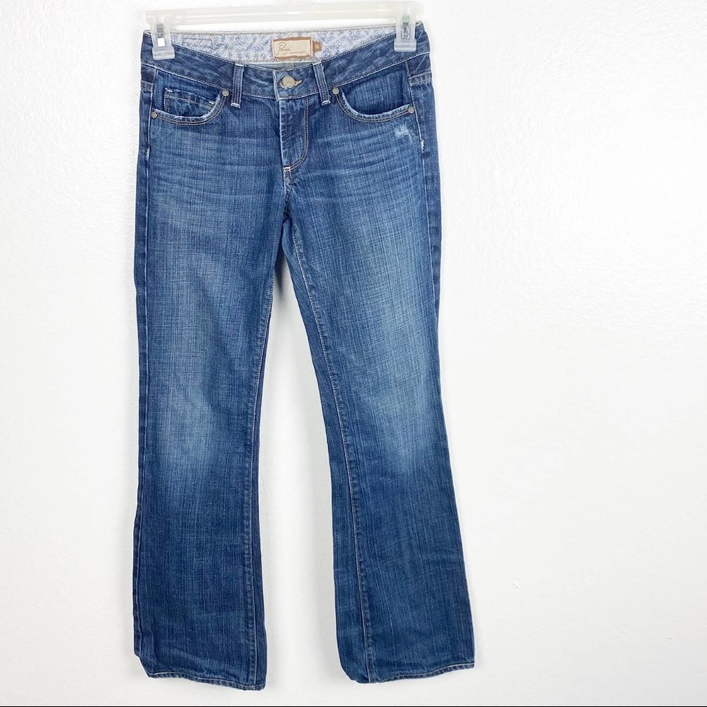 PAIGE Hollywood Hills Distressed Mid Rise Jeans, Size 25